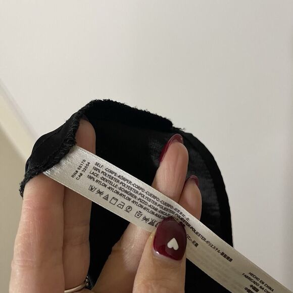 Free People Intimately Black v neck tank camisole with lace bandeau Large - Picture 3 of 7